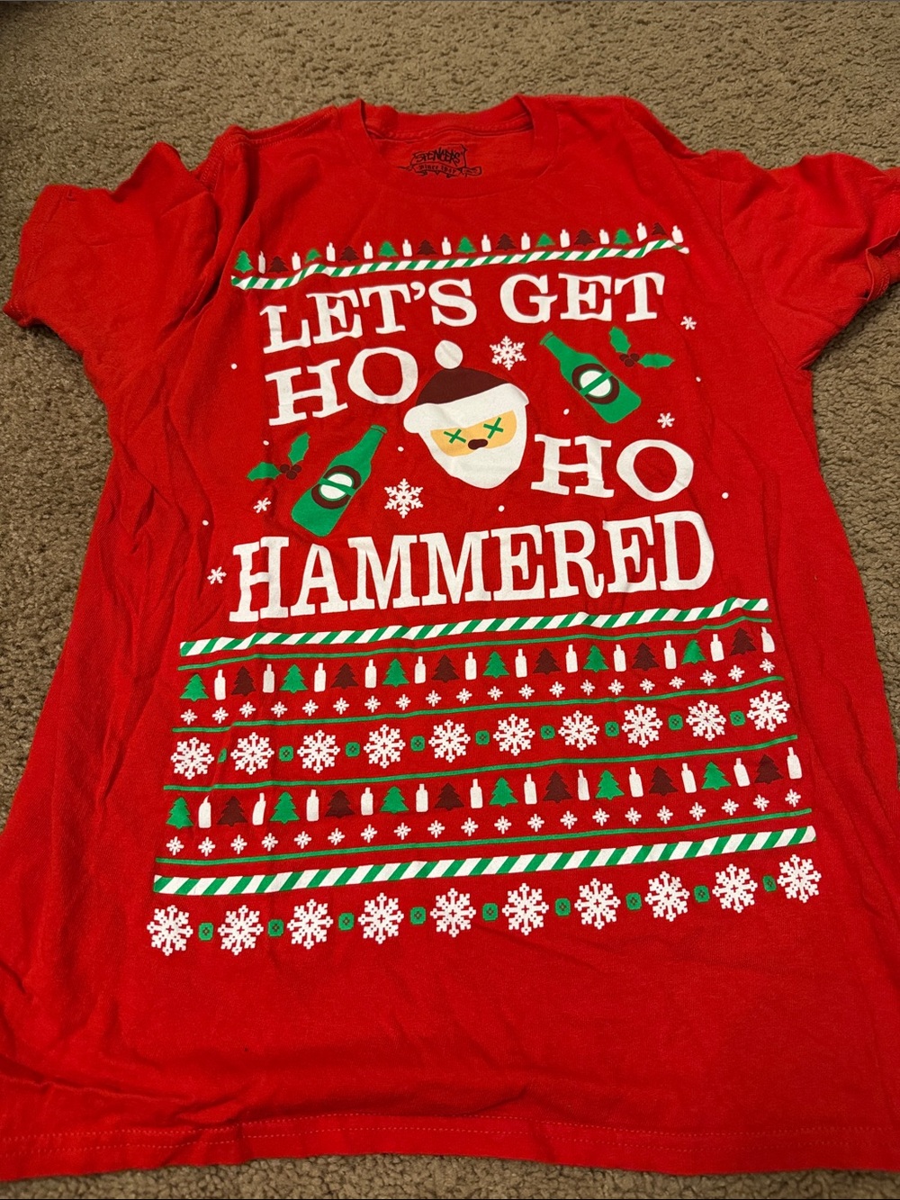 Spencer's Red Christmas 'Let's Get Ho Ho Hammered' Graphic Tee